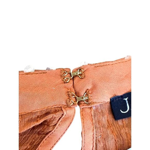 NWT J. Crew Sequined Mockneck Sheer Blouse Copper Brown W/ Silk Cami XS GORGEOUS - Picture 9 of 13